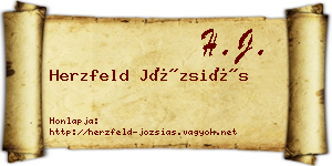 Herzfeld Józsiás névjegykártya